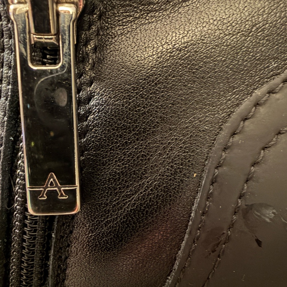 Aquatalia Black Leather Block Heel Ankle Boots - Picture 6 of 7